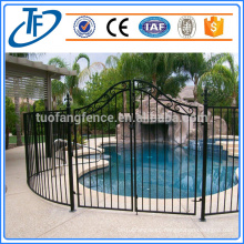 portable black temporary swimming pool fence
